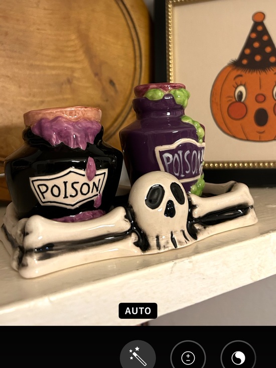 Other - Halloween Ceramic Poison Jars Decorative Accent - Black & Purple